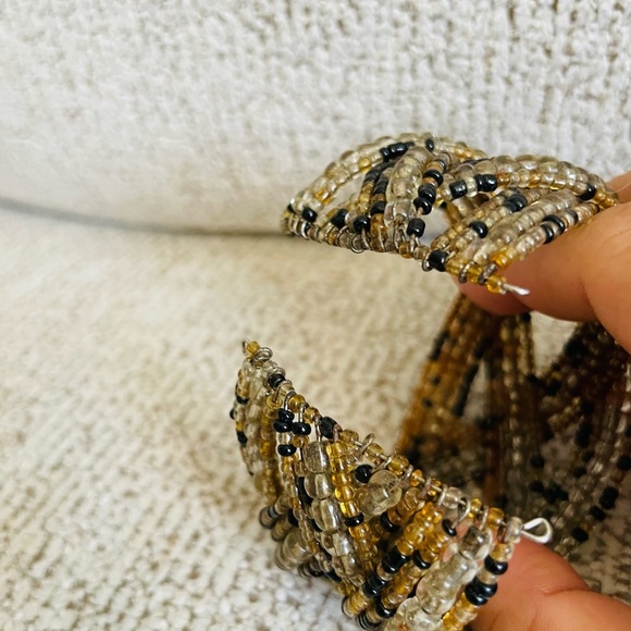 Vintage Beaded Beaded Bracelet in Brown and Black brown - Picture 5 of 7